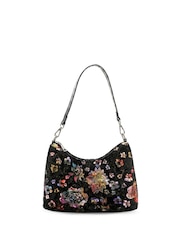 Pavers Black Floral Lightweight Cross-Body Bag - Image 4 of 6