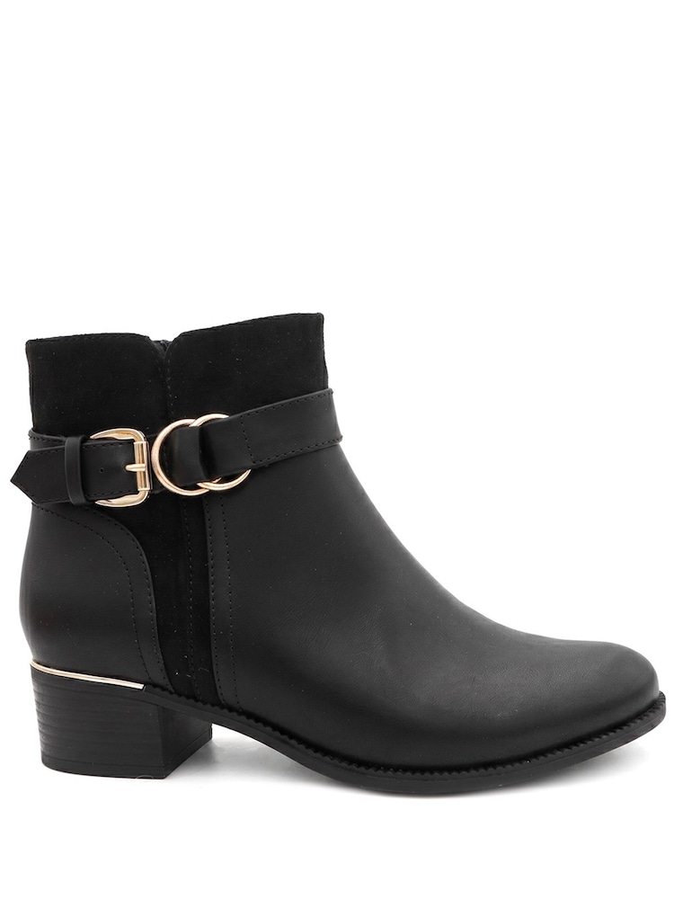 Pavers Black Bellissimo Buckle Detail Ankle Boots - Image 2 of 6 Pavers Black Bellissimo Buckle Detail Ankle Boots - Image 2 of 6