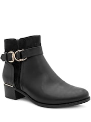 Pavers Black Bellissimo Buckle Detail Ankle Boots - Image 3 of 6