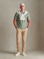 Grün - U.S. Polo Assn Herringbone Jersey T-Shirt - Bild 3 von 4