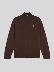 Қоңыр - U.S. Polo Assn. Мақтадан жасалған ширек сыдырмалы воронкалы джемпер - 3суретінің 1 суреті