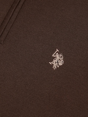 Қоңыр - U.S. Polo Assn. Мақтадан жасалған ширек сыдырмалы воронкалы джемпер - 3суретінің 2 суреті