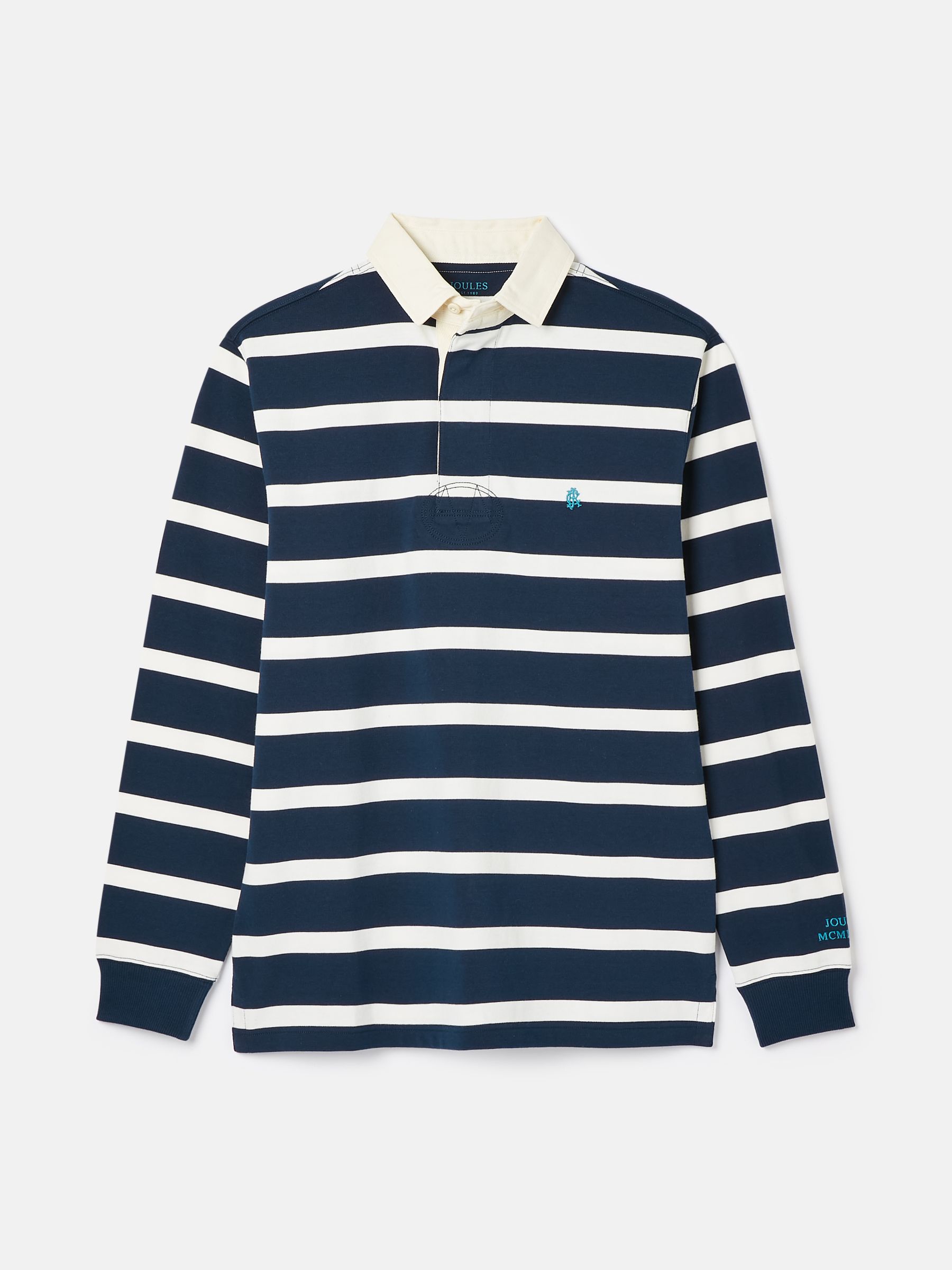 Buy Joules Onside Navy/White Striped Rugby Shirt from the Next UK