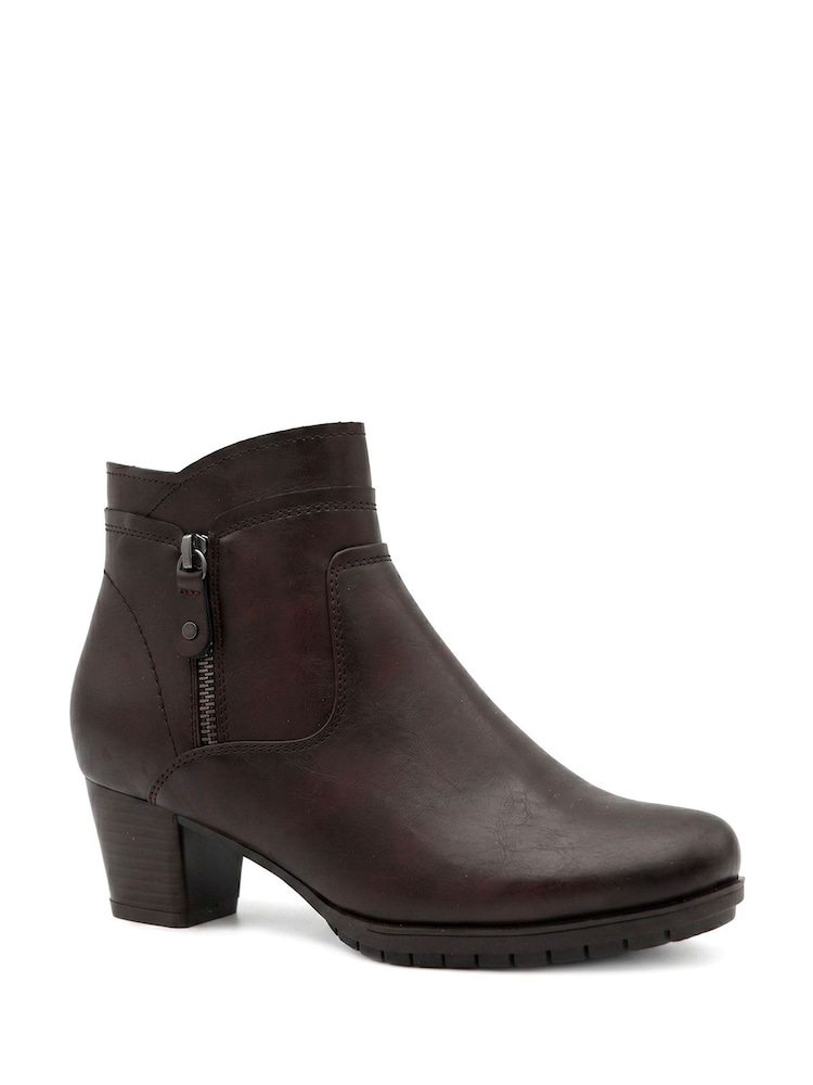 Pavers Brown Block Heel Ankle Boots - Image 2 of 6 Pavers Brown Block Heel Ankle Boots - Image 2 of 6