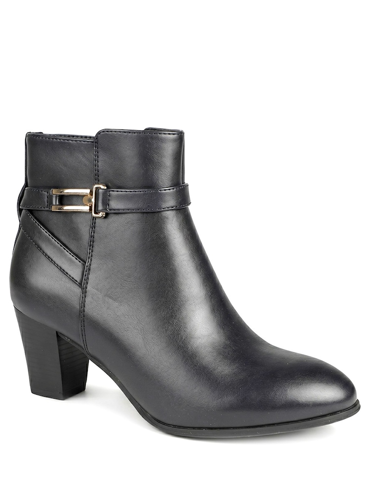 Laivastonsininen - Pavers Smart Block Heel Ankle Boots With Buckle Detail - Kuva 2 / 6 Laivastonsininen - Pavers Smart Block Heel Ankle Boots With Buckle Detail - Kuva 2 / 6