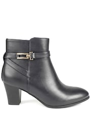 Laivastonsininen - Pavers Smart Block Heel Ankle Boots With Buckle Detail - Kuva 4 / 6