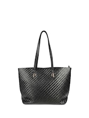 Pavers Black Woven Zip Close Shoulder Bag - Image 2 of 6