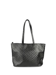 Pavers Black Woven Zip Close Shoulder Bag - Image 4 of 6