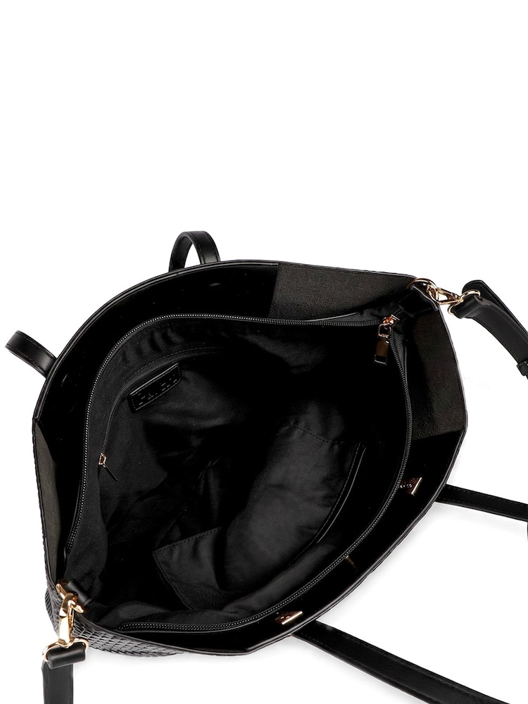 Pavers Black Woven Zip Close Shoulder Bag - Image 6 of 6 Pavers Black Woven Zip Close Shoulder Bag - Image 6 of 6