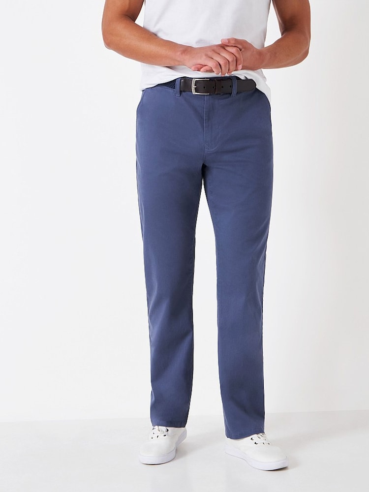 Crew Clothing Dark Blue Straight Chinos - Image 1 of 5