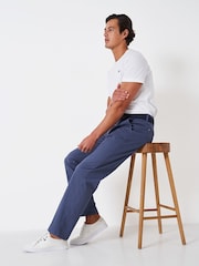 Crew Clothing Dark Blue Straight Chinos - Image 4 of 5