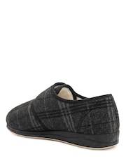 Pavers Black Extra Wide Faux Fur Lined Slippers - Image 3 of 6