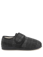 Pavers Black Extra Wide Faux Fur Lined Slippers - Image 4 of 6