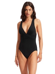 Seafolly Collective V-Neck Crossback Nylon Stretch Swimsuit - Image 1 of 4