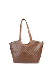 Pavers Brown Bellissimo Woven Zip Close Shoulder Bag - Image 2 of 6