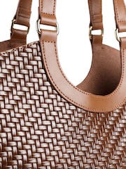 Pavers Brown Bellissimo Woven Zip Close Shoulder Bag - Image 5 of 6