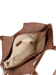 Pavers Brown Bellissimo Woven Zip Close Shoulder Bag - Image 6 of 6