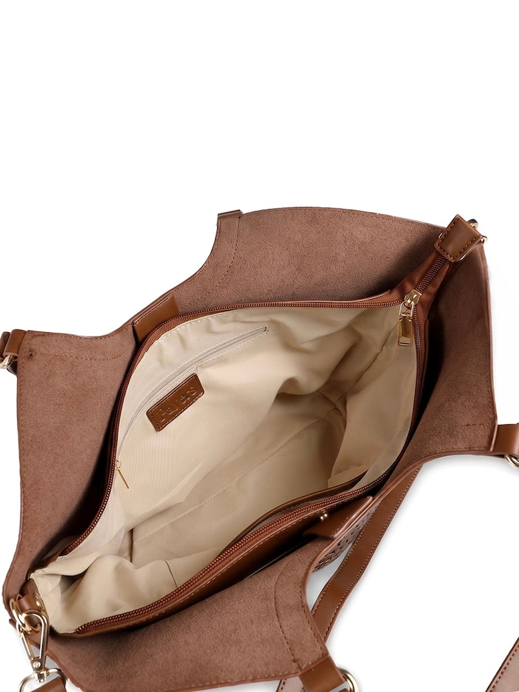 Pavers Brown Bellissimo Woven Zip Close Shoulder Bag - Image 6 of 6 Pavers Brown Bellissimo Woven Zip Close Shoulder Bag - Image 6 of 6