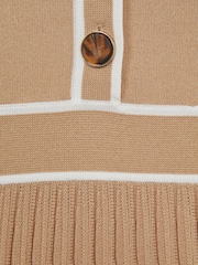Reiss Camel Mia 4-9 yrs Knitted Polo Skater Dress - Image 6 of 6