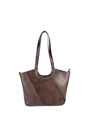 Pavers Chocolate Brown Bellissimo Two Tone Shoulder Bag - Image 2 of 6