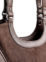 Pavers Chocolate Brown Bellissimo Two Tone Shoulder Bag - Image 5 of 6