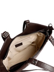 Pavers Chocolate Brown Bellissimo Two Tone Shoulder Bag - Image 6 of 6