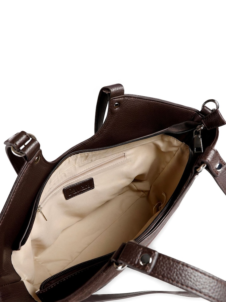 Pavers Chocolate Brown Bellissimo Two Tone Shoulder Bag - Image 6 of 6