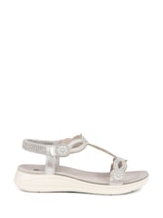 Pavers Grey Pavers Grey Embellished Flatform Sandals - Image 1 of 5