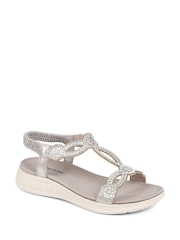 Pavers Grey Pavers Grey Embellished Flatform Sandals - Image 2 of 5
