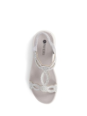 Pavers Grey Pavers Grey Embellished Flatform Sandals - Image 4 of 5