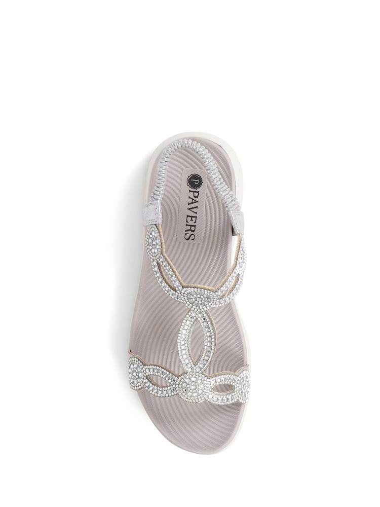 Pavers Grey Pavers Grey Embellished Flatform Sandals - Image 4 of 5