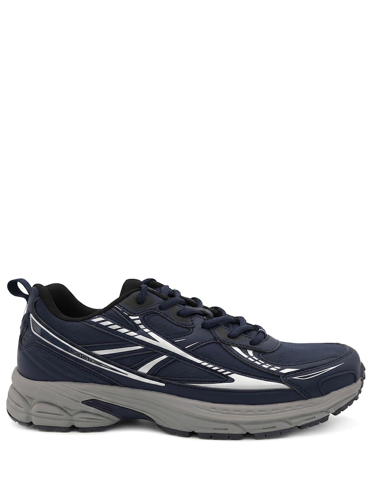 Pavers Navy Blue Wide Fit Rugged Lace Up Trainers - Image 2 of 6