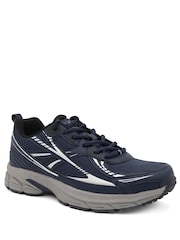 Pavers Navy Blue Wide Fit Rugged Lace Up Trainers - Image 3 of 6