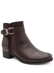 Pavers Brown Bellissimo Buckle Detail Ankle Boots - Image 2 of 6