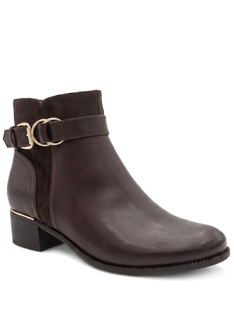 Pavers Brown Bellissimo Buckle Detail Ankle Boots - Image 2 of 6 Pavers Brown Bellissimo Buckle Detail Ankle Boots - Image 2 of 6