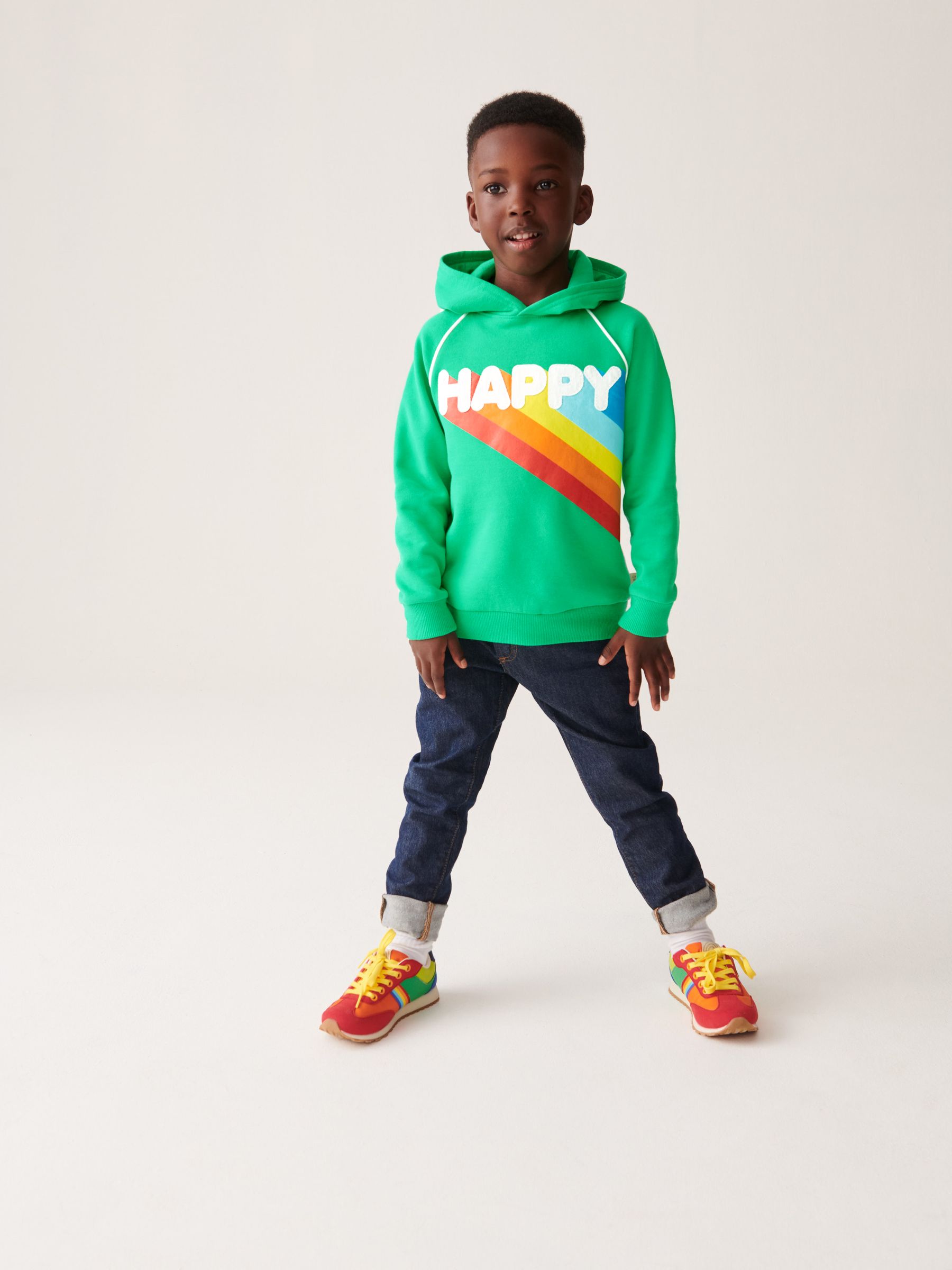 Buy Little Bird by Jools Oliver Green Rainbow Happy Hoodie from Next Luxembourg