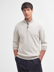 Barbour® Natural Half Zip Cotton Jumper - Image 1 of 7