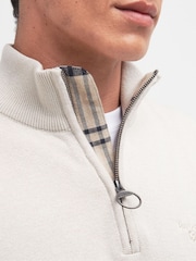 Barbour® Natural Half Zip Cotton Jumper - Image 4 of 7