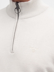 Barbour® Natural Half Zip Cotton Jumper - Image 5 of 7