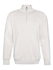 Barbour® Natural Half Zip Cotton Jumper - Image 6 of 7
