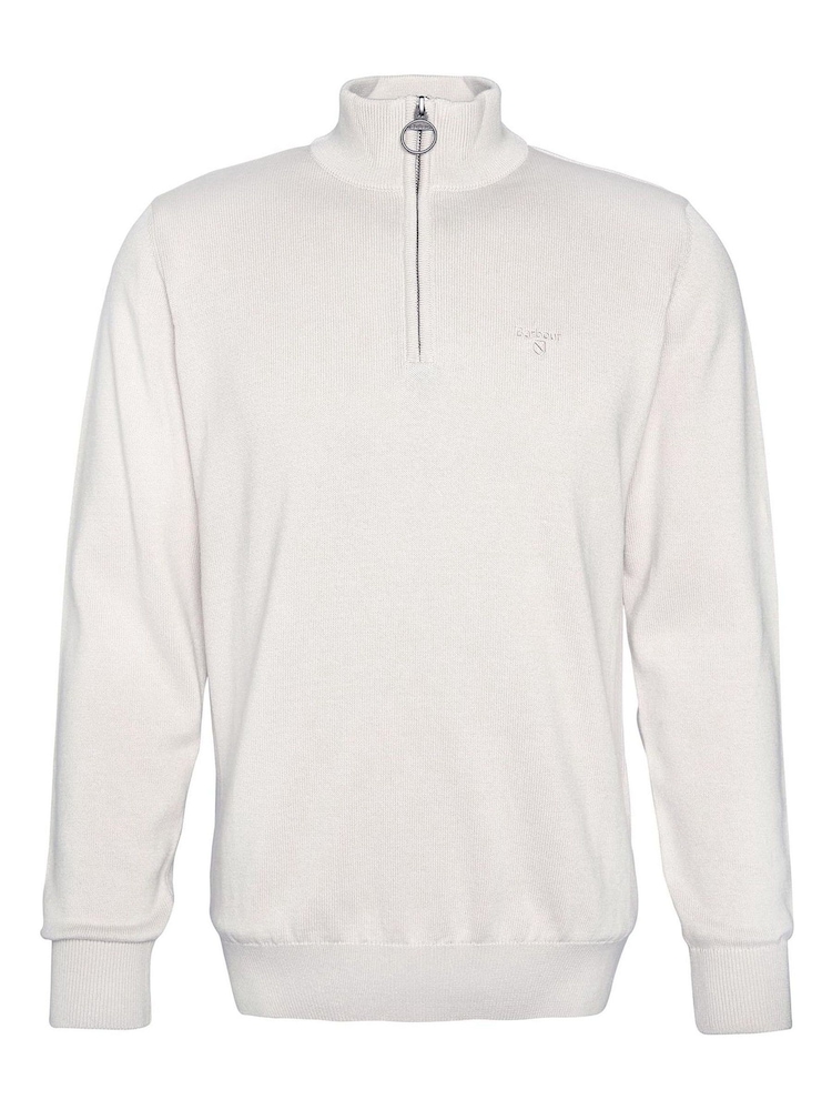Barbour® Natural Half Zip Cotton Jumper - Image 6 of 7