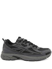Pavers Charcoal Grey Wide Fit Rugged Lace Up Trainers - Image 2 of 6