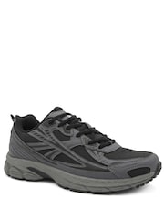 Pavers Charcoal Grey Wide Fit Rugged Lace Up Trainers - Image 3 of 6