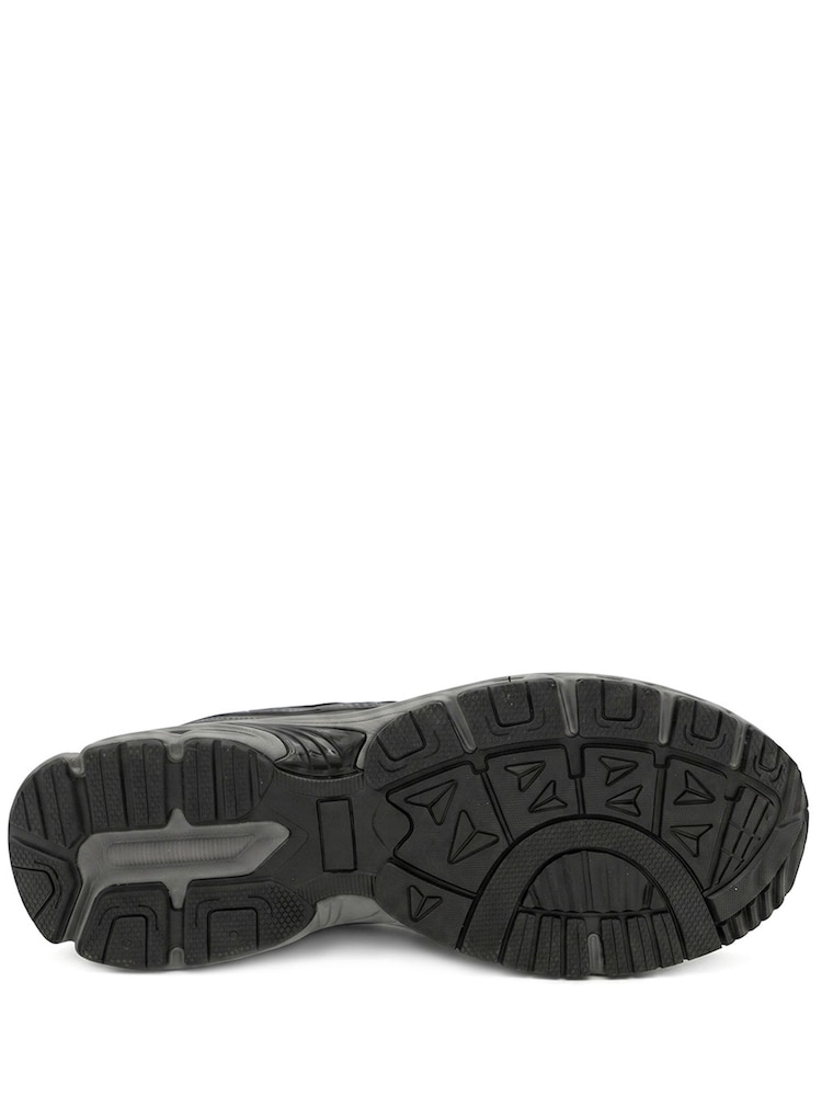 Pavers Charcoal Grey Wide Fit Rugged Lace Up Trainers - Image 6 of 6