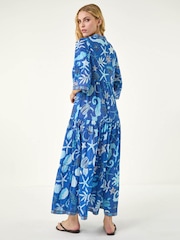 Roman Blue Seashell Maxi Dress - Image 3 of 5