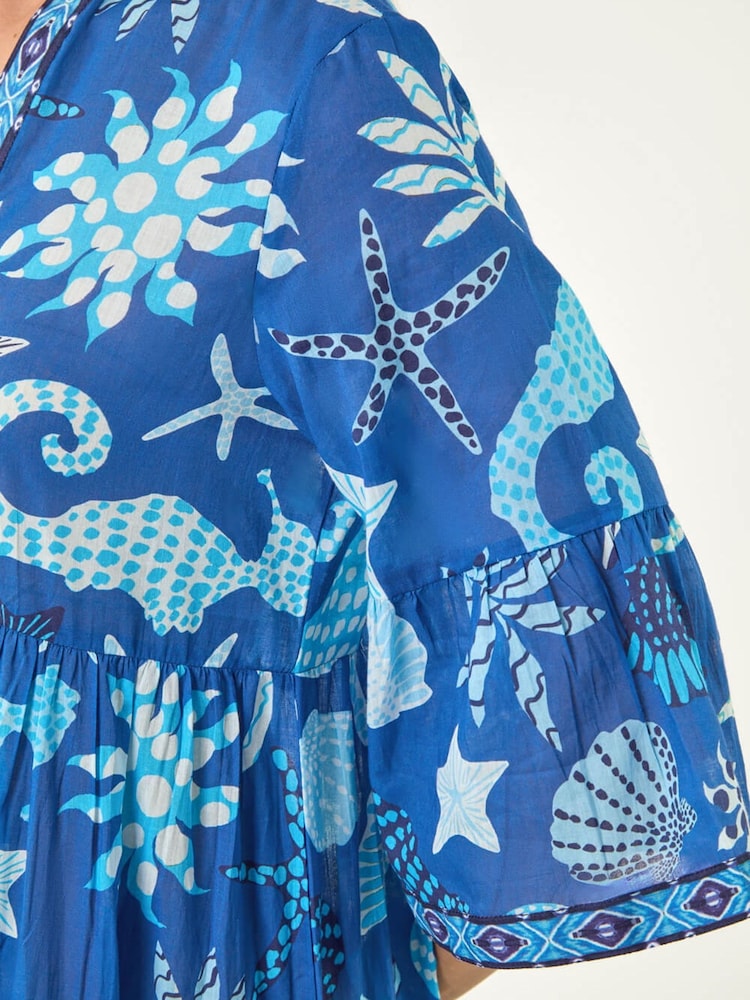 Roman Blue Seashell Maxi Dress - Image 5 of 5 Roman Blue Seashell Maxi Dress - Image 5 of 5