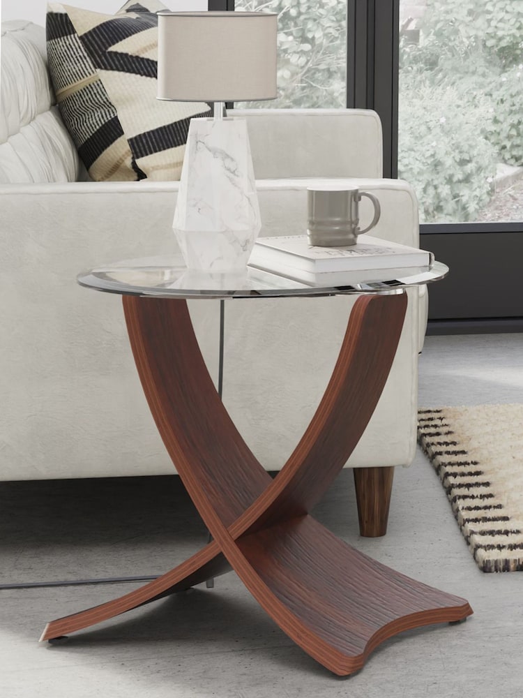 Jual Walnut Siena Round Side Table - Image 1 of 1