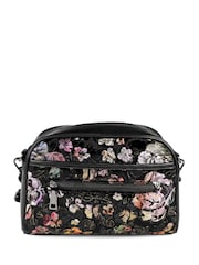 Pavers Black Floral Adjustable Strap Multi Pocket Cross-Body Bag - Image 2 of 6