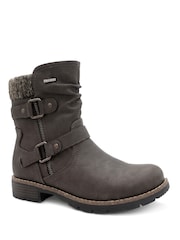 Pavers Grey Warm Lined Zip Up Ankle Boots - Image 2 of 6