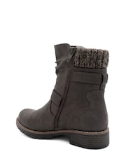 Pavers Grey Warm Lined Zip Up Ankle Boots - Image 3 of 6